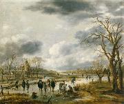 Scene on the ice outside the town walls Aert van der Neer